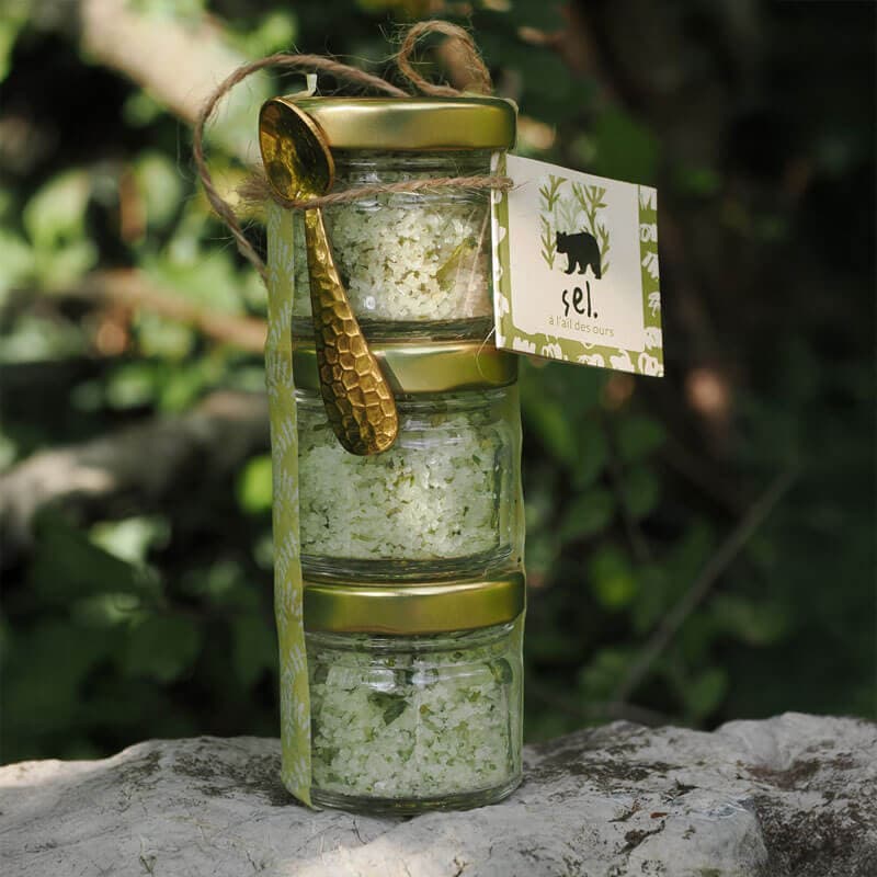 Trio Fleur de Sel à l'ail des ours — 3 pots avec cuillère
